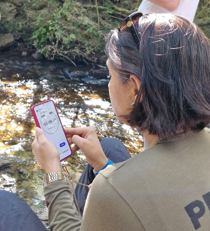 Ensaio com traçador salino (Foto: Geraldo Dindão)