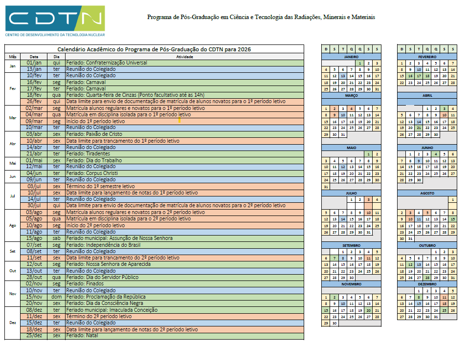 Calendário Acadêmico 2026