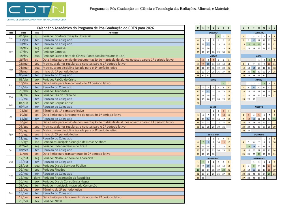 Calendário Acadêmico 2026