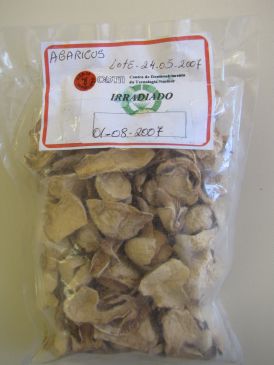 Cogumelo do Sol tratado por processo de irradiação  visando exportação