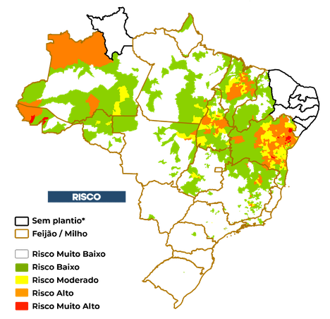 Figura 2 – Risco da Seca na Agricultura Familiar. Plantio: Dez/24.
