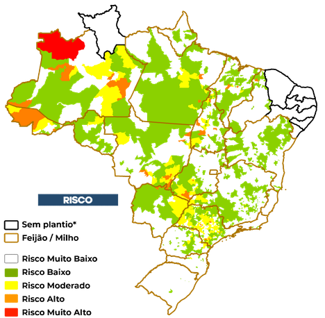 Figura 4 – Risco da Seca na Agricultura Familiar. Plantio: Dez/23.