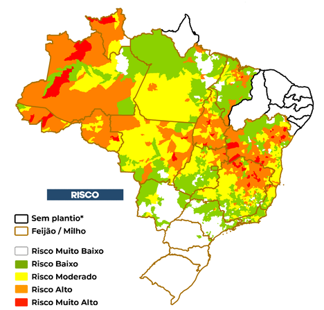 Figura 2 – Risco da Seca na Agricultura Familiar. Plantio: Nov/23.