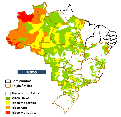 Figura 2 – Risco da Seca na Agricultura Familiar. Plantio: Out/24.