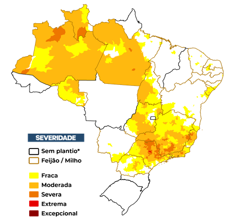 Figura 1 – Severidade da seca (IIS1) referente ao mês de abril considerando apenas os estados com calendário vigente.