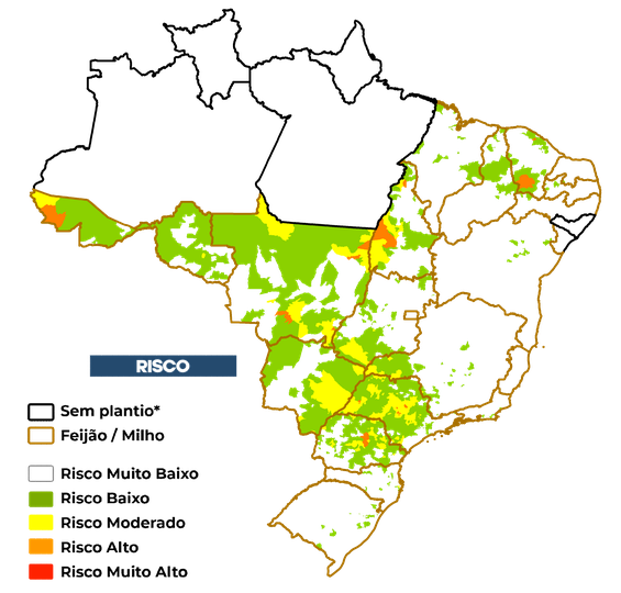Figura 2 – Risco da Seca na Agricultura Familiar. Plantio: Fev/24.