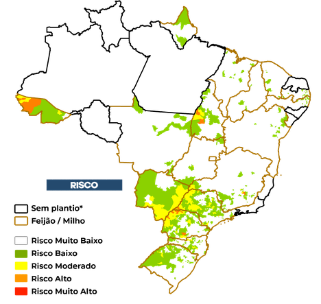 Figura 2 – Risco da Seca na Agricultura Familiar. Plantio: Jan/25.