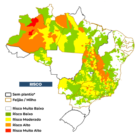 Figura 4 – Risco da Seca na Agricultura Familiar. Plantio: Abr/24.