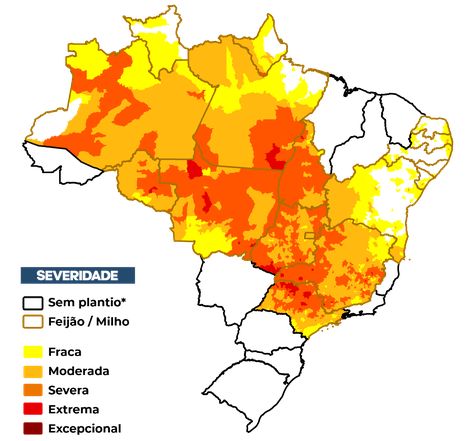 Figura 1 – Severidade da seca (IIS1) referente ao mês de maio considerando apenas os estados com calendário vigente.