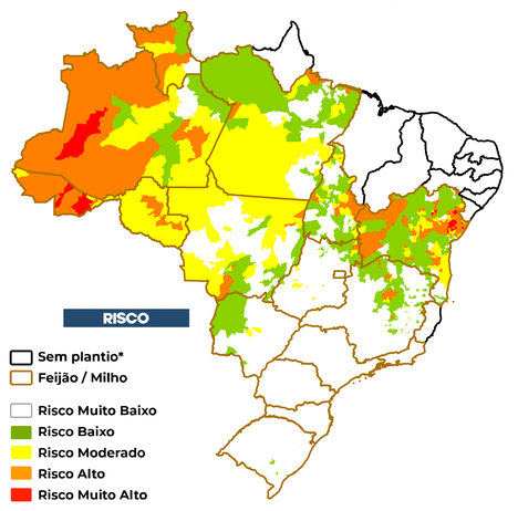 Figura 2 – Risco da Seca na Agricultura Familiar. Plantio: Out/23.