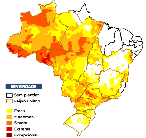 Figura 1 – Severidade da seca (IIS1) referente ao mês de outubro considerando  apenas os estados com calendário vigente.