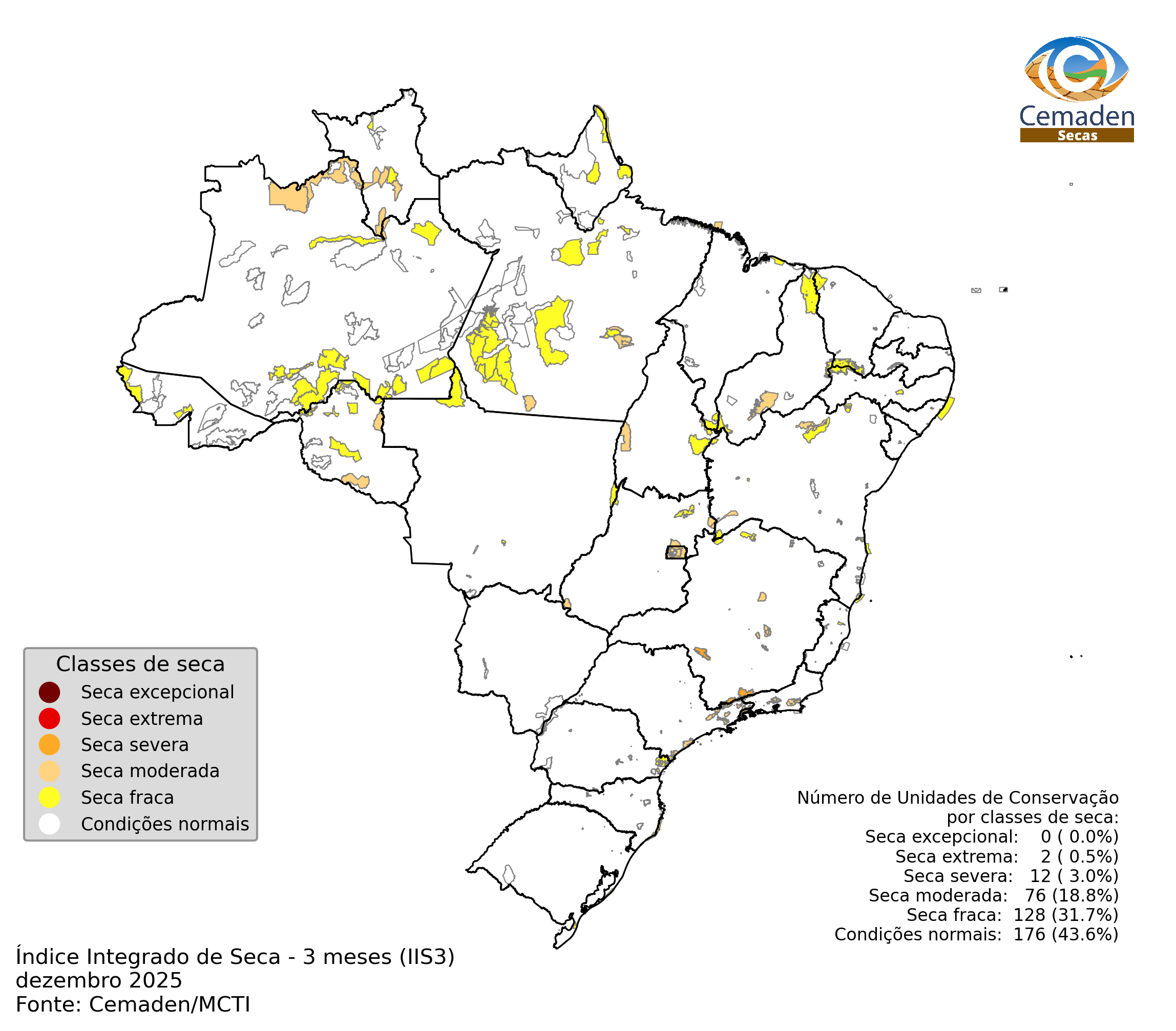 Monitoramento de seca nas unidades de conservação