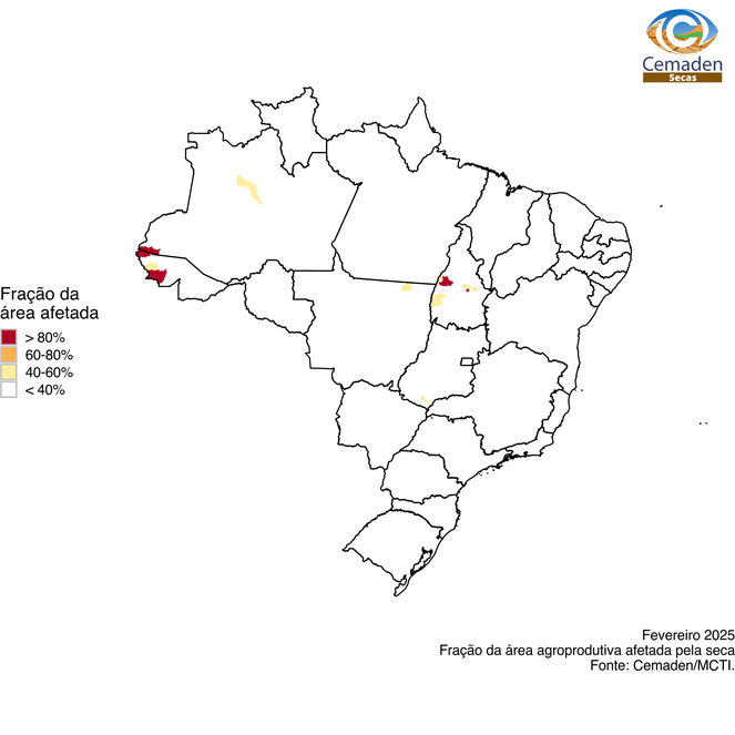 Figura 3. Área agroprodutiva afetada por seca severa,