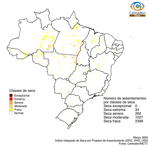 Impacto das secas em assentamentos rurais.