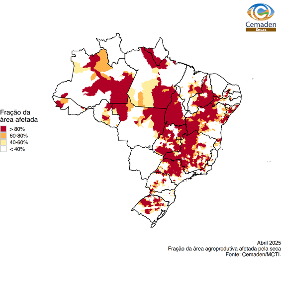 Áreas agroprodutivas afetadas.