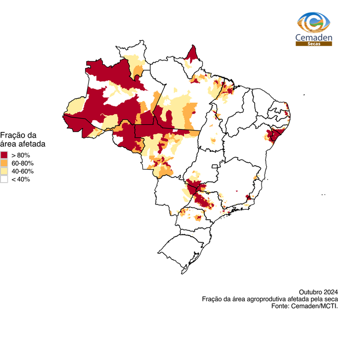 Áreas Agroprodutivas Potencialmente Afetadas pela Seca