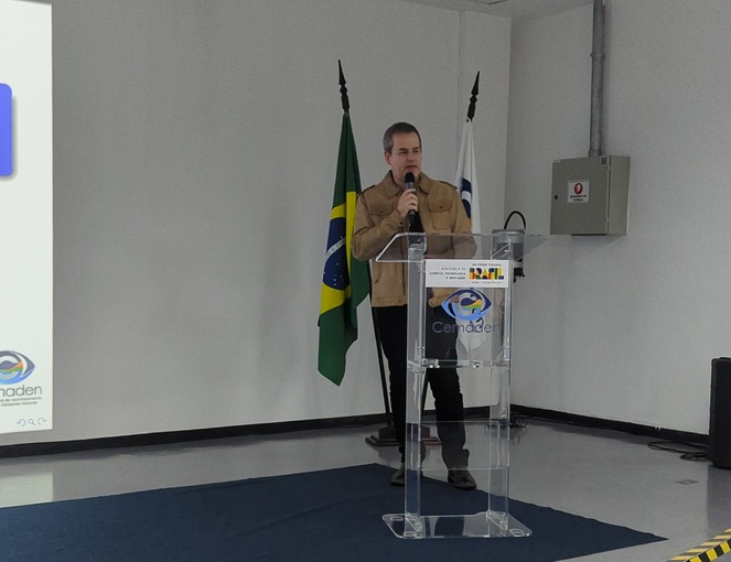 Marcelo Zeri, pesquisador em agrometeorologia, durante sua apresentação no workshop anual da CSSP Brazil.