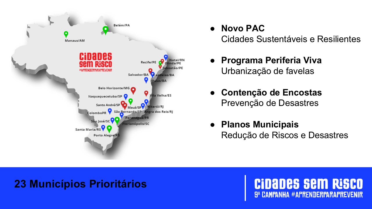 Atualmente, são 23 municípios prioritários, com 104 mobilizadores territoriais. A partir de março, será ampliado para 45 municípios e 154 Mobilizadores,  incluindo representantes de iniciativas populares. 