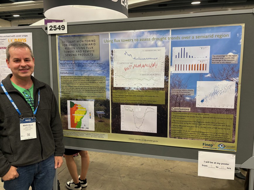 Pesquisador do Cemaden, Marcelo Zeri apresenta trabalho cintifico na reunião da AGU (EUA).