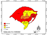 Nota Técnica sobre os Riscos Geo-Hidrológicos para o Rio Grande do Sul para o período entre 10 e 13/05/2024