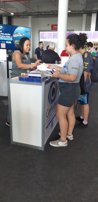 Foto estande do Cemaden na SNCT em Brasília