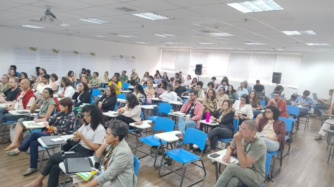 Participantes dos Painéis de Diálogos, promovido pela Funai, preparatórios para a oficina de construção do Protocolo Integrado Indigenista de Segurança Alimentar e Nutricional (SAN) para povos indígenas.