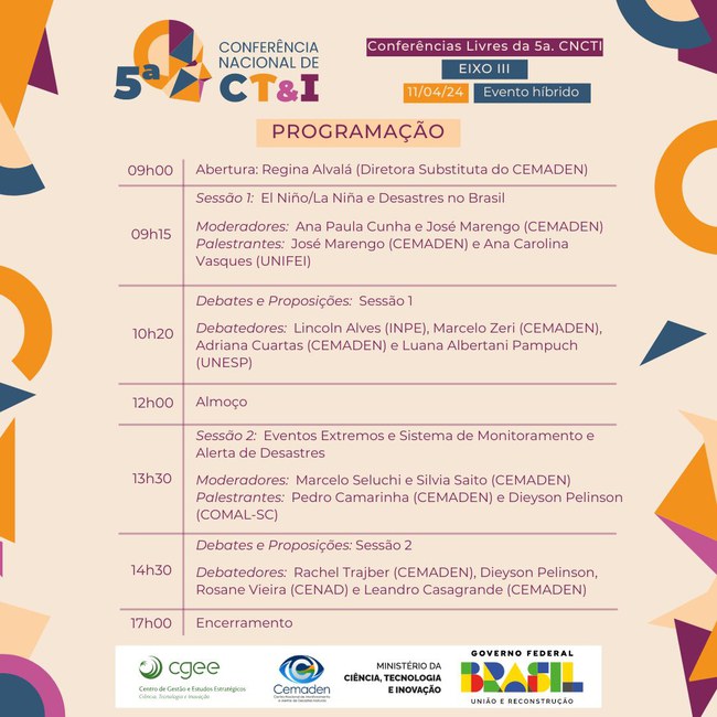 Programação Conferência Livre