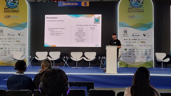 Simpósio Recursos Hídricos- Apresentação do tecnologista e hidrólogo do Cemaden, Jorge Luiz Barbarotto ,