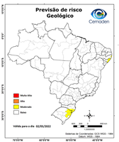 02/05/2022 - Previsão de Risco Geo-Hidrológicos