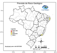02/07/2025 - Previsão de Riscos Geo-Hidrológicos