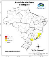 04/01/2025 - Previsão de Riscos Geo-Hidrológicos