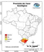 04 e 05/05/2024 - Previsão de Riscos Geo-Hidrológicos