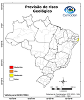 06/07/2024 - Previsão de Riscos Geo-Hidrológicos