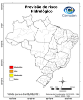 08/08/2021 – Previsão de Risco Geo-Hidrológicos