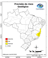 09/12/2022 - Previsão de Risco Geo-Hidrológicos