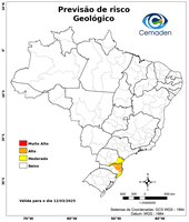 12/03/2025 - Previsão de Riscos Geo-Hidrológicos
