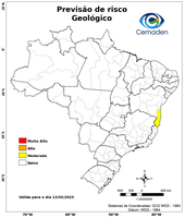 13/05/2025 - Previsão de Riscos Geo-Hidrológicos