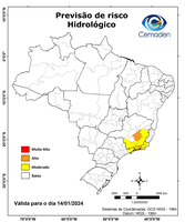14/01/2024 - Previsão de Riscos Geo-Hidrológicos