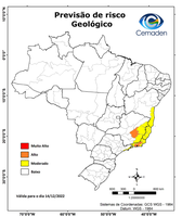14/12/2022 - Previsão de Risco Geo-Hidrológicos
