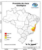 15/12/2022 - Previsão de Risco Geo-Hidrológicos