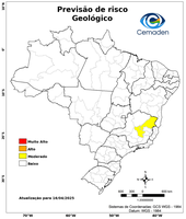16/04/2025 - Previsão de Riscos Geo-Hidrológicos