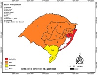 17/06/2024 - Previsão de riscos geo-hidrológicos e Previsão estendida para o Rio Grande do Sul entre os dias 18 e 20/06/2024