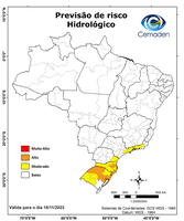 18/11/2023 - Previsão de Riscos Geo-Hidrológicos