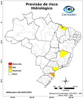 19/01/2025 - Previsão de Riscos Geo-Hidrológicos