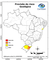 21 a 24/05/2024 - Previsão de riscos geo-hidrológicos estendida