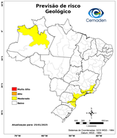 25/01/2025 - Previsão de Riscos Geo-Hidrológicos