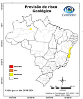 26/04/2024 - Previsão de Riscos Geo-Hidrológicos