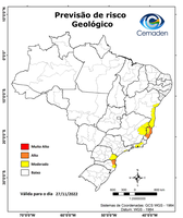 27/11/2022 - Previsão de Riscos Geo-hidrológicos