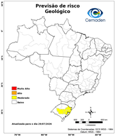 29/07/2026 - Previsão de Riscos Geo-Hidrológicos