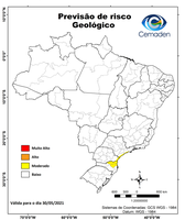 30/05/2021 – Previsão de Risco Geo-Hidrológicos